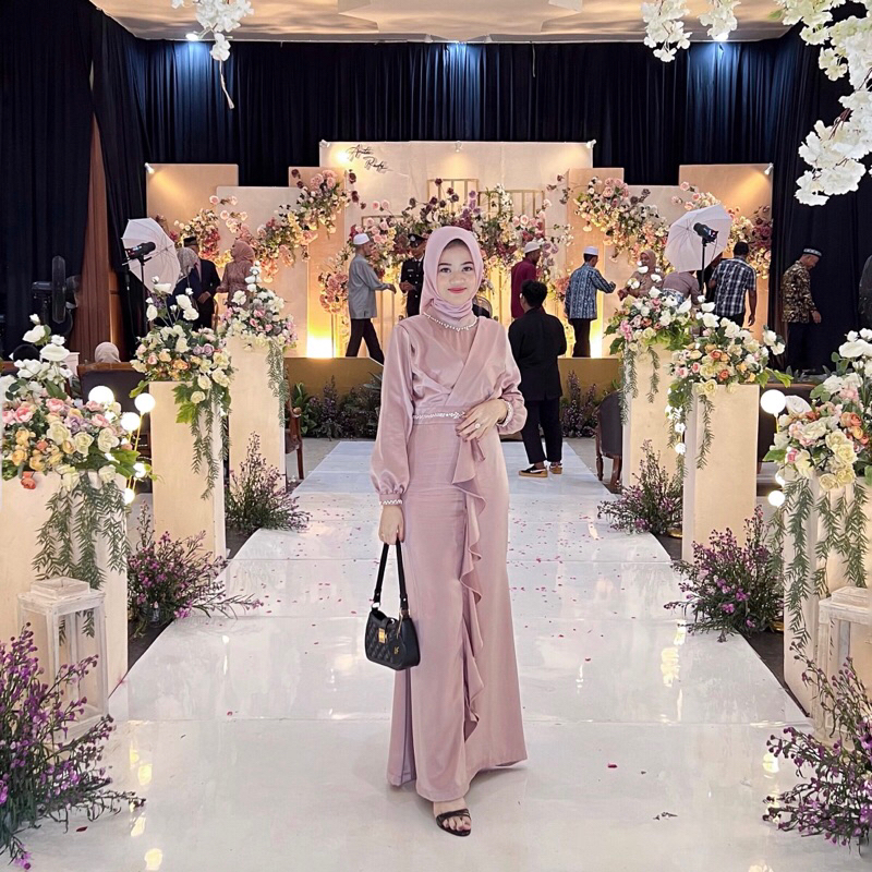 Dress Kondangan Dusty lilac