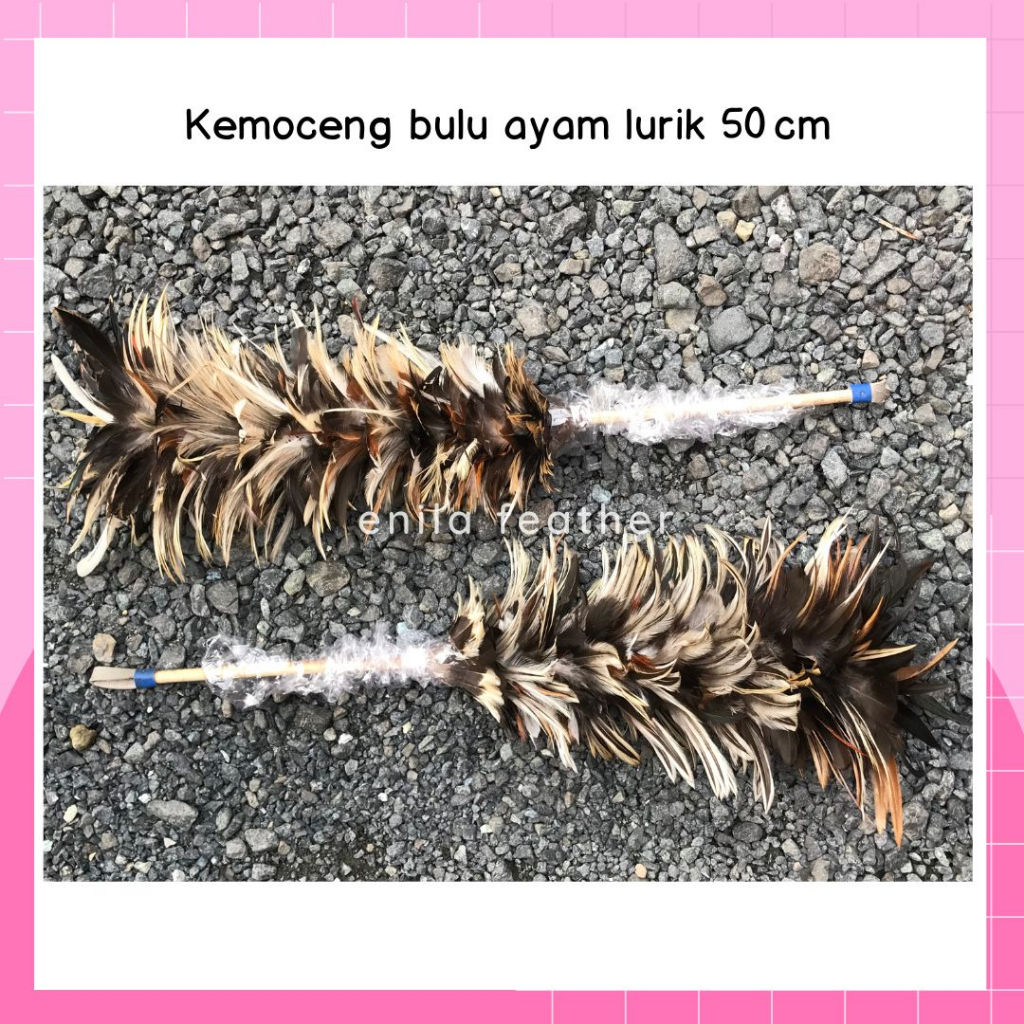 KEMOCENG BULU AYAM LANCUR LURIK 50 CM - KEMOCENG MOBIL MICROFIBER ANTI RONTOK MURAH SULAK BULU ULU -