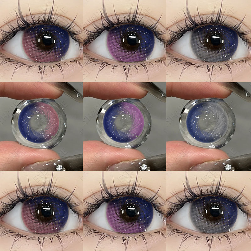 [COD] Kontak Softlens X 2 Nicelook Color Big Eyes DIA 14.20 MM -14.50MM Normal/Minus(0.00) Kadar Air 40% / Best Seller / Free Lenscase / Softlen Berwarna / Lensa Warna GALAXY PINK/PURPLE