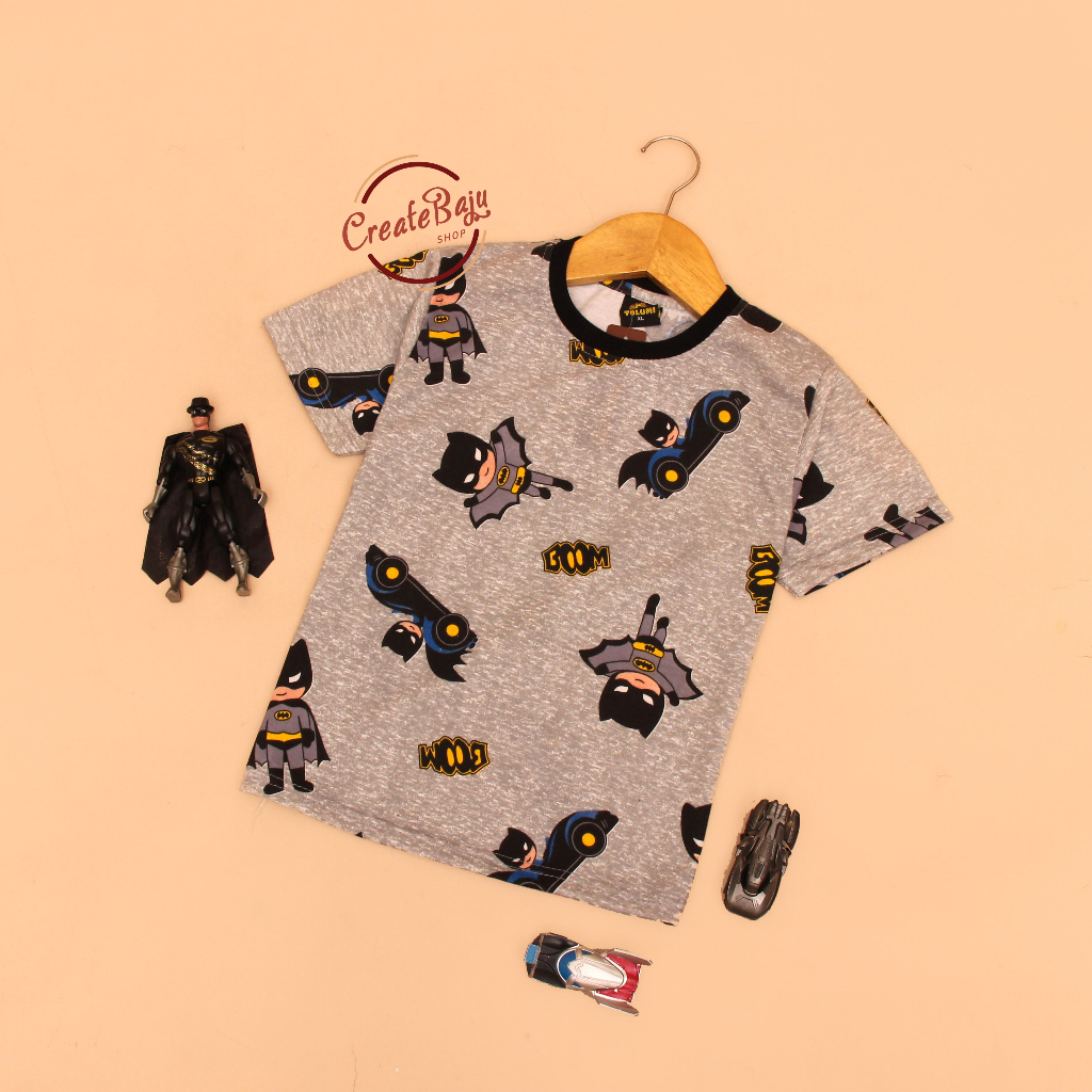 PROMO 7.7 KAOS ANAK LAKI PRINTING BATMAN BOOM 1-7 TAHUN BAJU ATASAN ANAK LAKI FASHION TERMURAH BAHAN KATUN