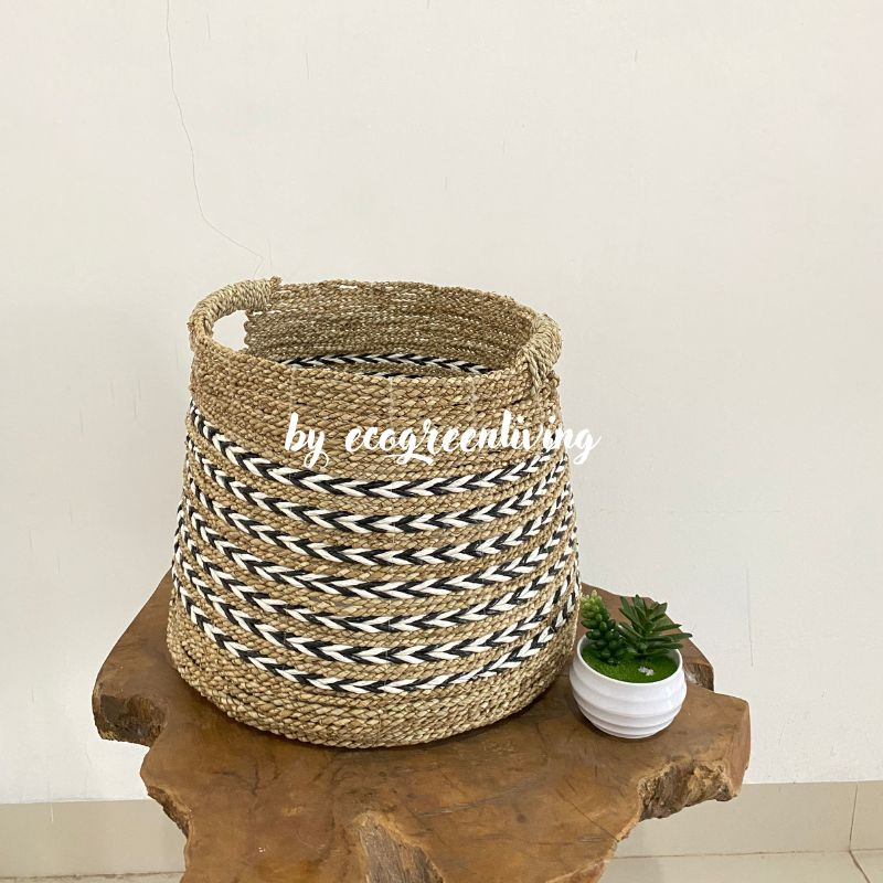 Keranjang Laundry Tipe Bowl/Anyaman Seagrass Mix Sintetis/Natural Home Decor/Storage Laundry Bowl