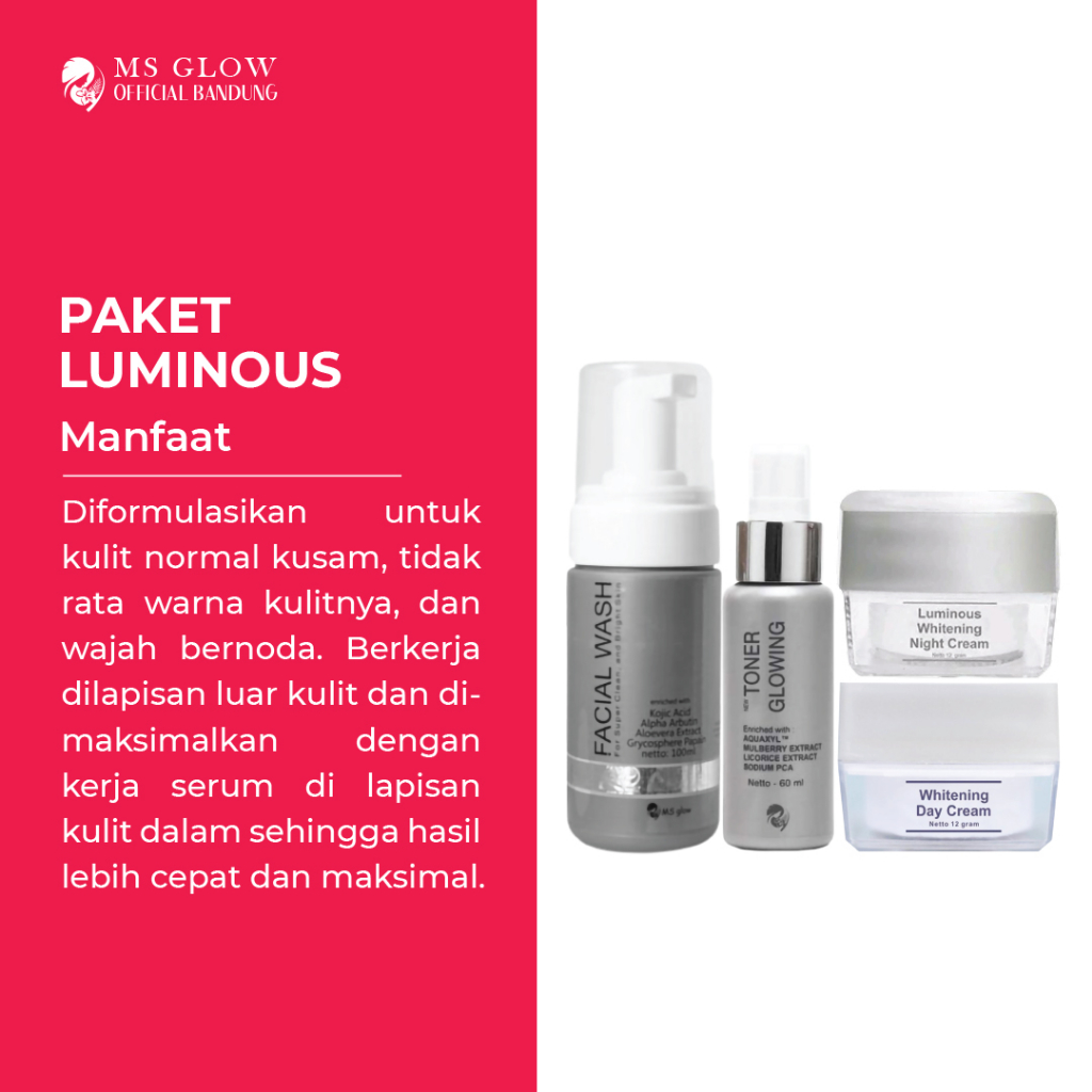 Ms Glow Original Paket Luminous Termurah Berkualitas - By Msglowofficialbandung