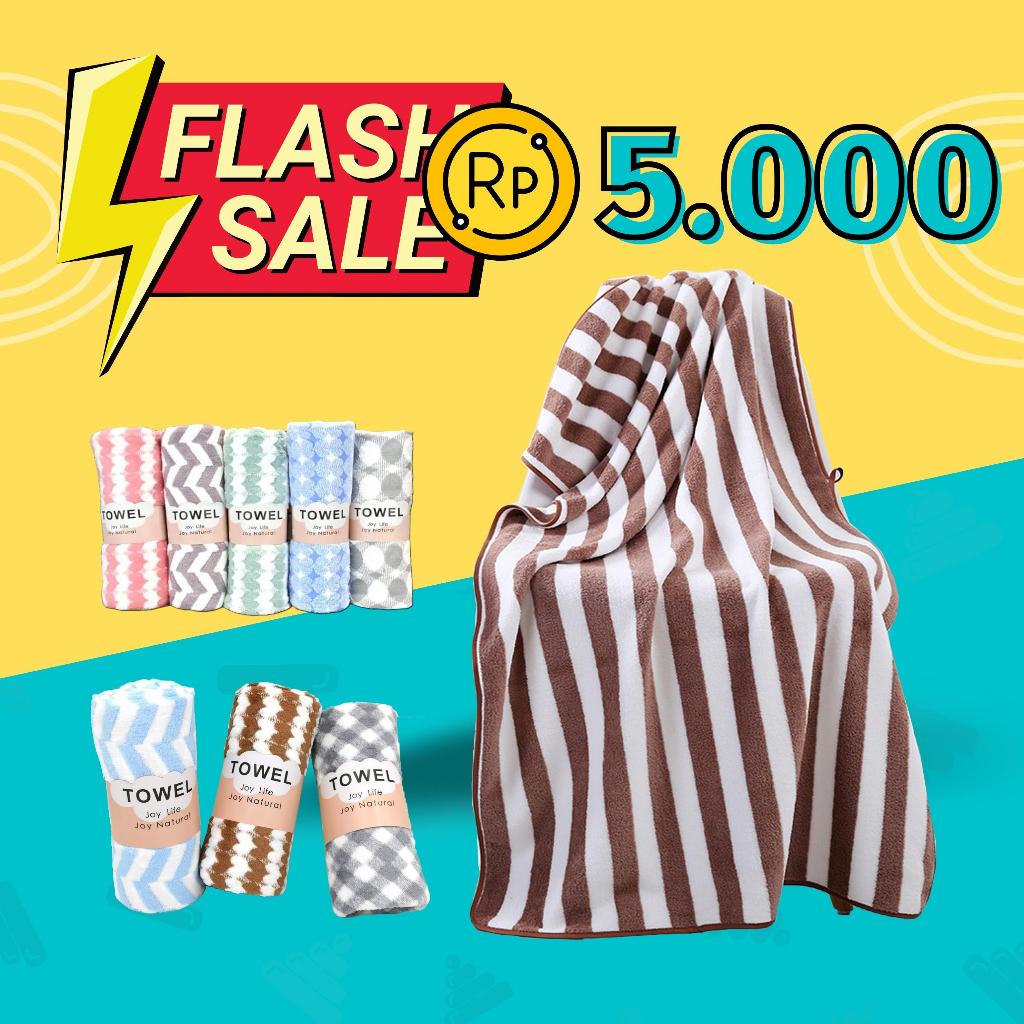 KUP - FLASH SALE KHUSUS LIVE PROMO SATUAN HANDUK DEWASA MICROFIBER UK 70 X 140 CM