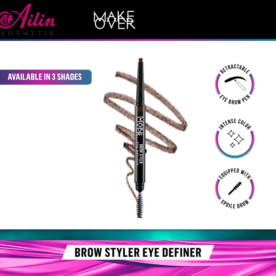 MAKE OVER Brow Styler Eye Definer | Eyebrow Pencil + Brush By AILIN