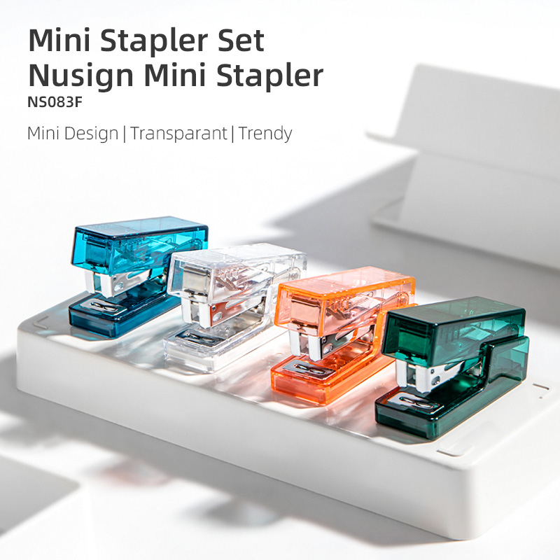 Nusign Stapler / Stapler Transparan Mini Kapasitas 12 lembar 4 Warna Free Refill NS083F-X
