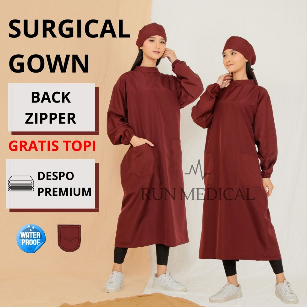 APD GOWN SURGICAL / GOWN BACK ZIPPER / GOWN SURGICAL WATERPROOF / GOWN APD / GOWN