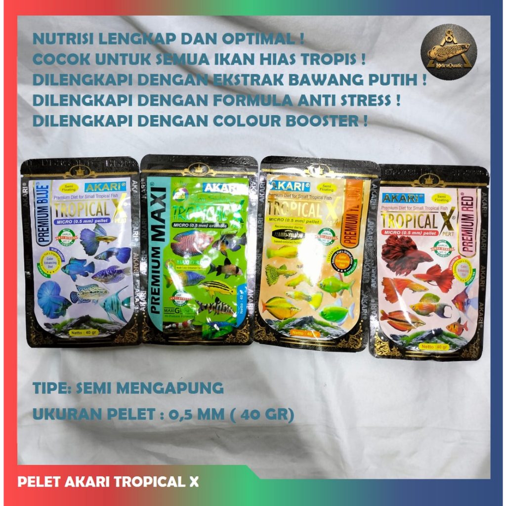 PELET AKARI TROPICAL GROWTH BOOSTER AKARI TROPICAL X PELET AKARI TROPICAL PREMIUM MAXI PELET AKARI TROPICAL PREMIUM RED PREMIUM BLUE PREMIUM YELLOW PELET IKAN HIAS PELET KOKI AIR PELET GUPPY PELET CUPANG PELET IKAN IKAN HIAS TROPIS