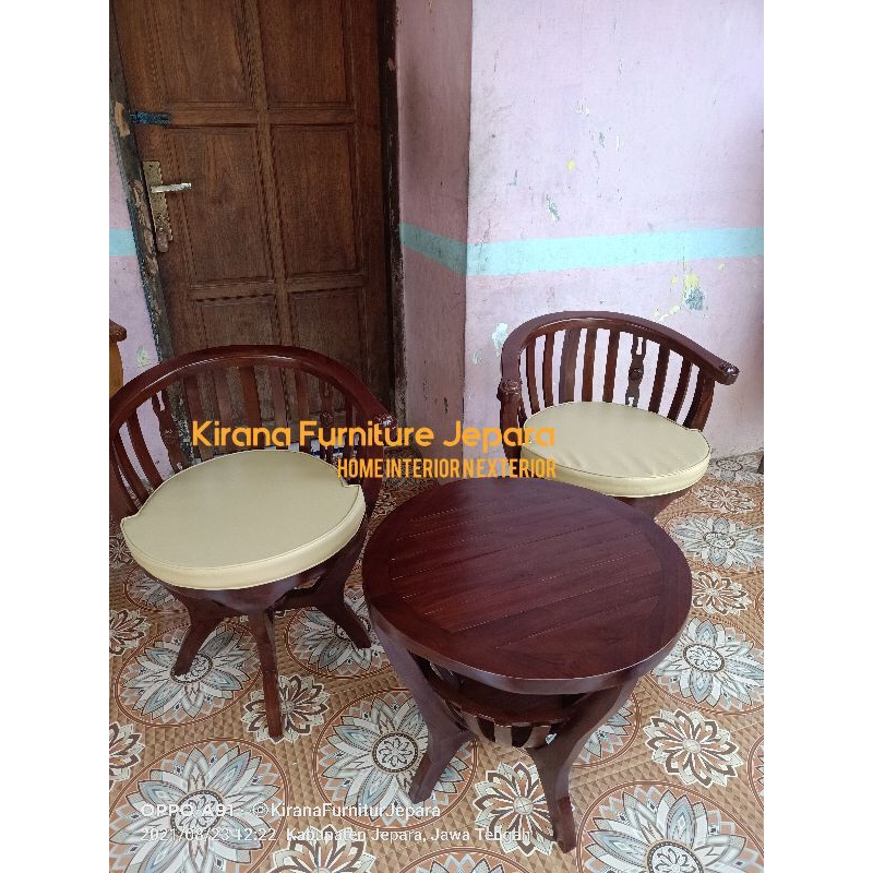 Kursi teras mangkuk jati set dudukan busa/kursiterasmangkukjati/kursiterasmurah