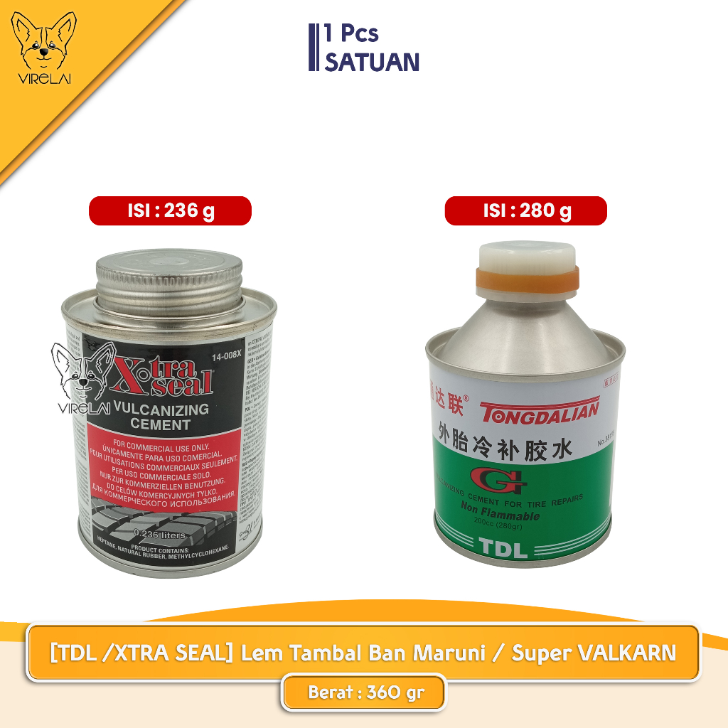 [ TDL 280g / XTRA SEAL 236g ] Lem Tambal Ban Maruni / Vulcanizing Cement