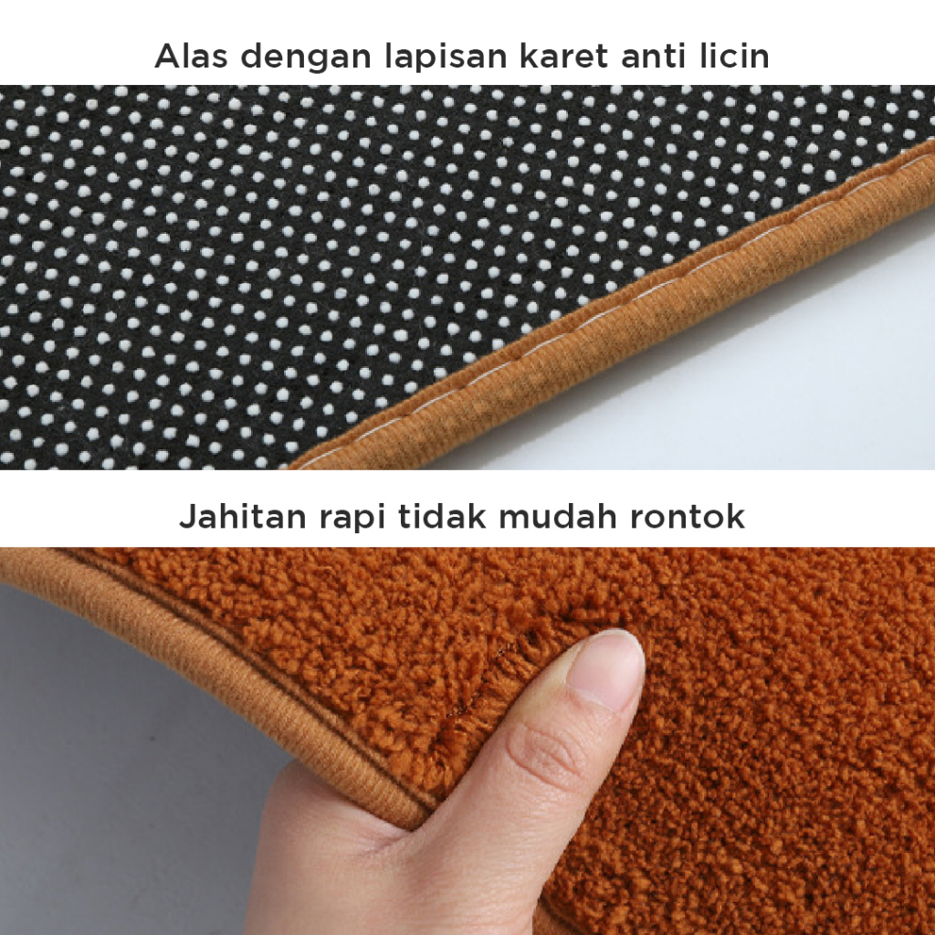 GO ON Keset Kaki Bulu Tebal ANTI-SLIP | 40cm x 60cm | Dapat dicuci mesin