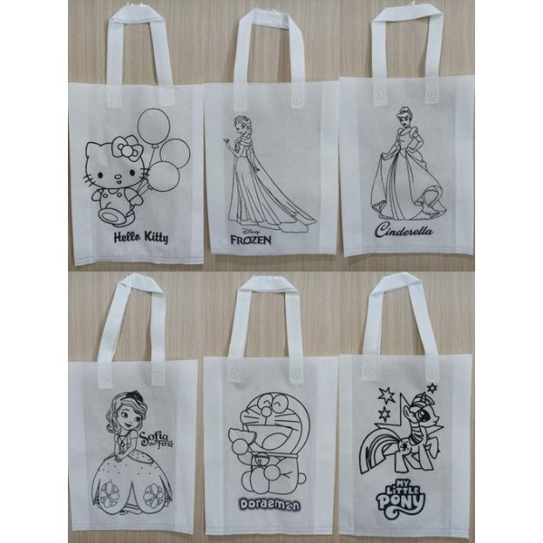 Mewarnai Tas Anak / Coloring Tote Bag Mainan Kerajinan Tangan Prakarya Anak