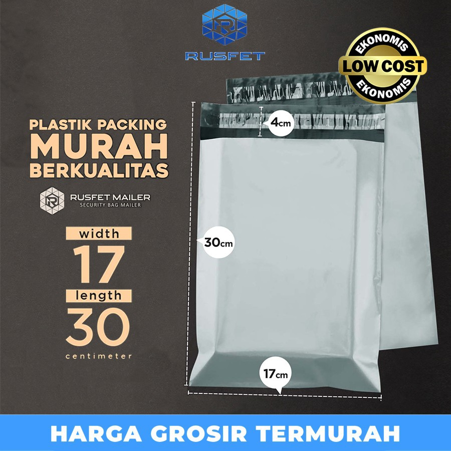 

Plastik Polymailer Pack LOW COST Amplop Polimailer GRAY Rusfet 17x30cm
