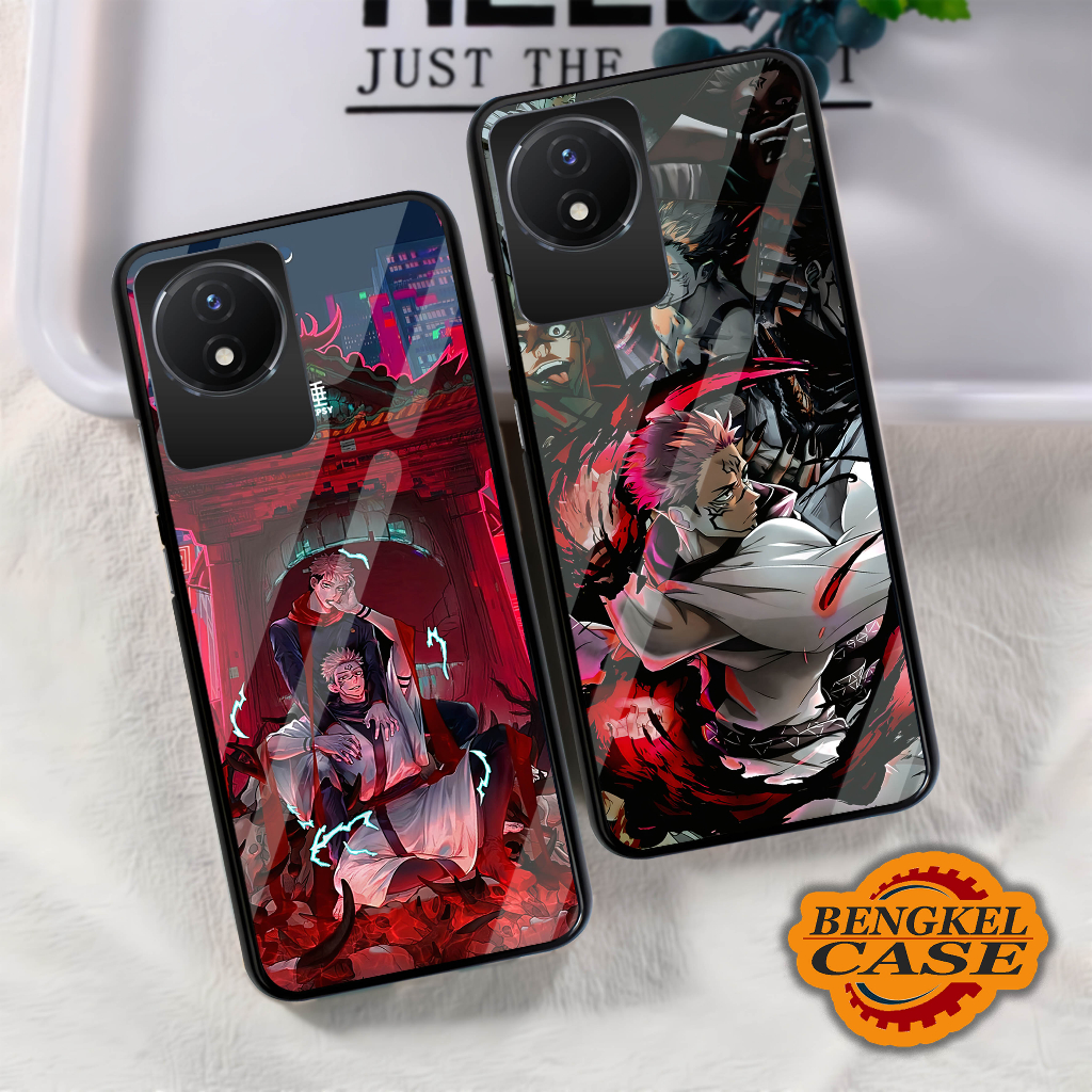 (BS47) Case Kilau Vivo Y02 | Casing Hp Vivo | Pelindung Smartphone | Bengkel Case | Sukuna