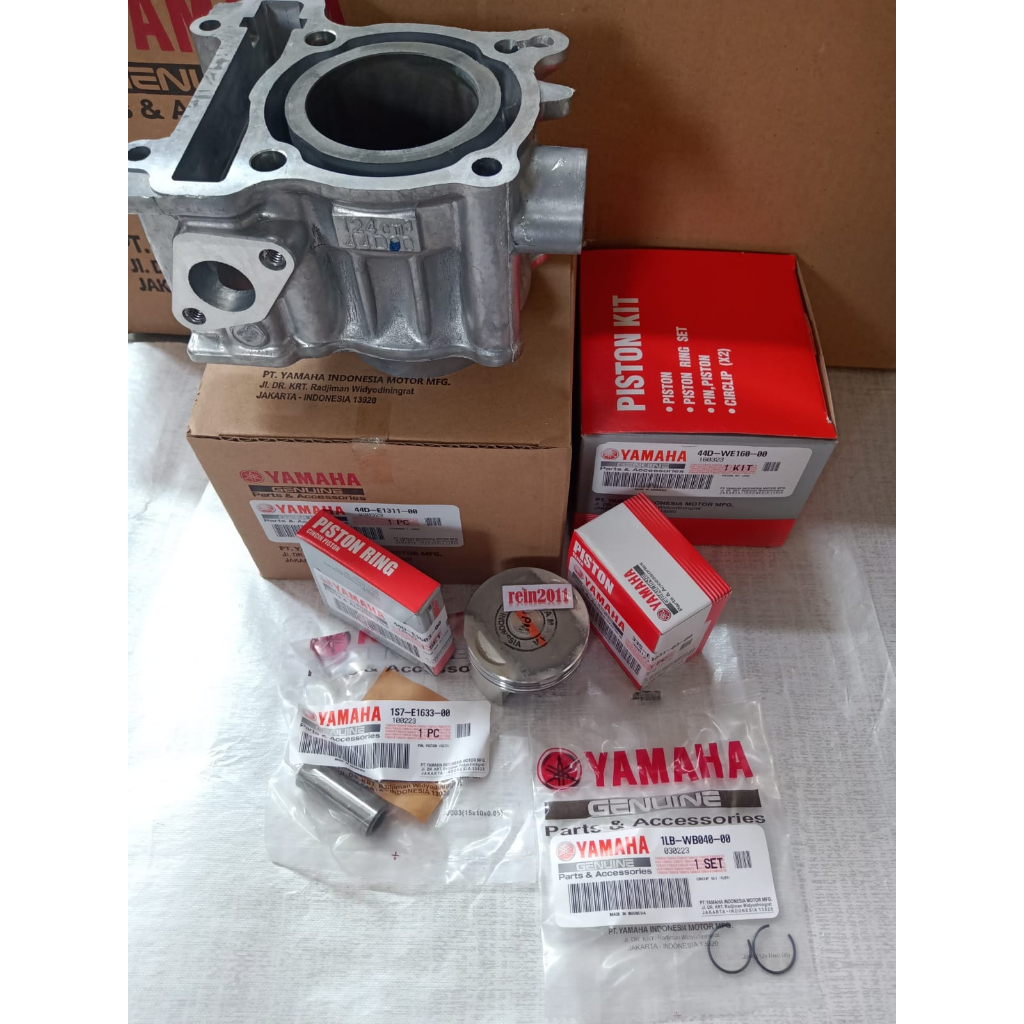 BLOK SEHER XEON KARBU SET PISTON KIT ASLI ORI YAMAHA 44D E1311 00 &amp; 44D WE160 00