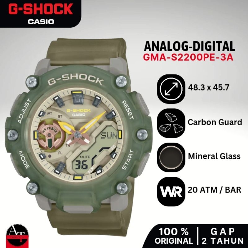 Jam Tangan Wanita Casio G-SHOCK GMA-S2200PE-3A GMAS2200PE ORIGINAL Resmi