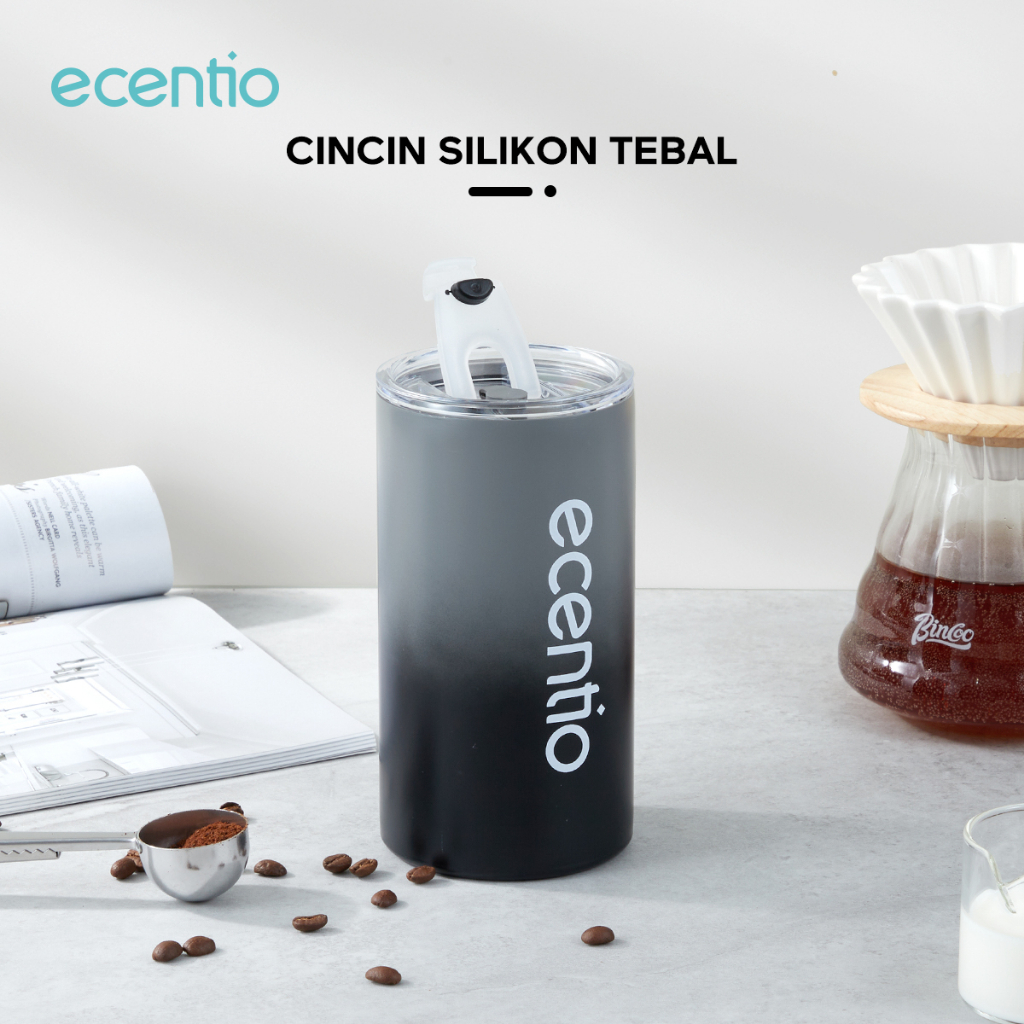 ecentio Cangkir Tumbler Kopi Stainless Steel Ukuran 600ml coffee cup stainless steel vacuum Free Sedotan