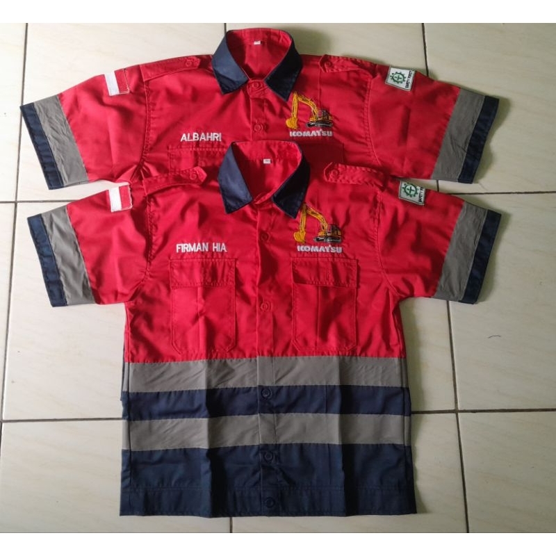 seragam kerja pria / wearpack atasan safety pria operator / kemeja pendek pria murah