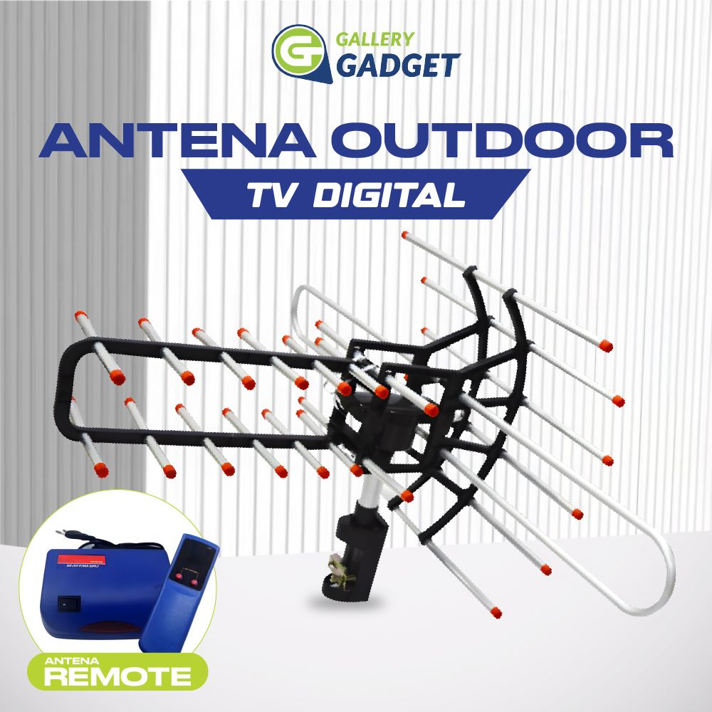 Antena TV Digital Analog Outdoor Luar dengan Remote Booster