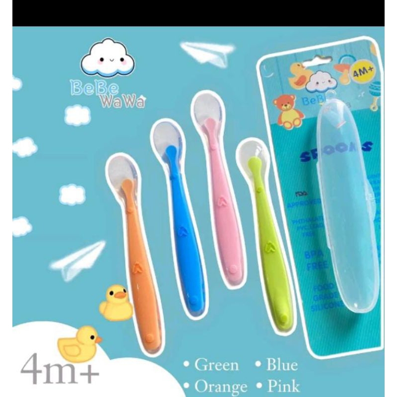 SENDOK SILICONE WITH BOX BEBE WAWA