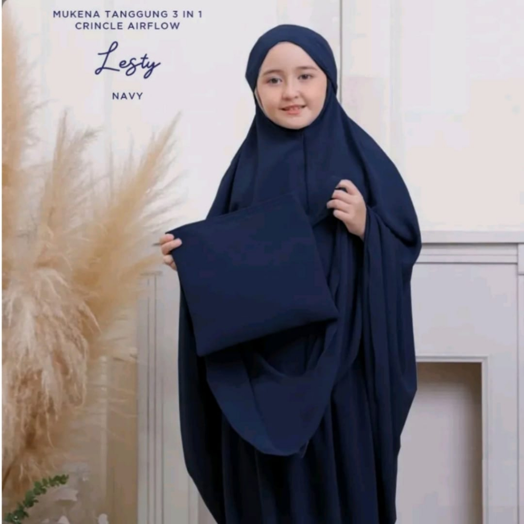 TOKO FLAM MUKENA ANAK TANGGUNG CRINKEL LESTY AIRFLOW 3 INI 1