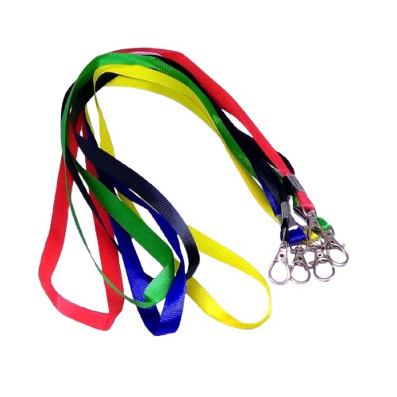 

Tali lanyard Gantungan id card name tag Polos 1cm bahan nylon polos kait besi