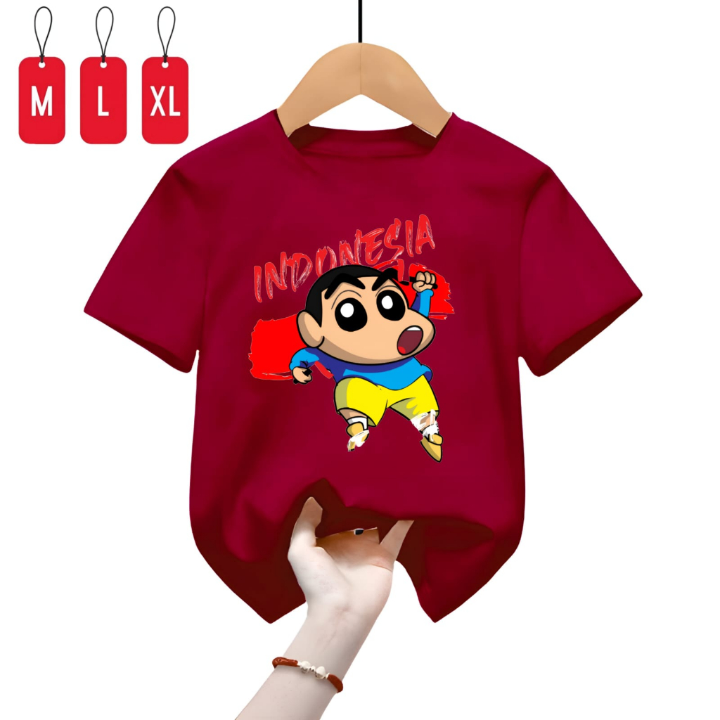 Kaos Baju Anak Anak Sincan Indonesia M,L,XL