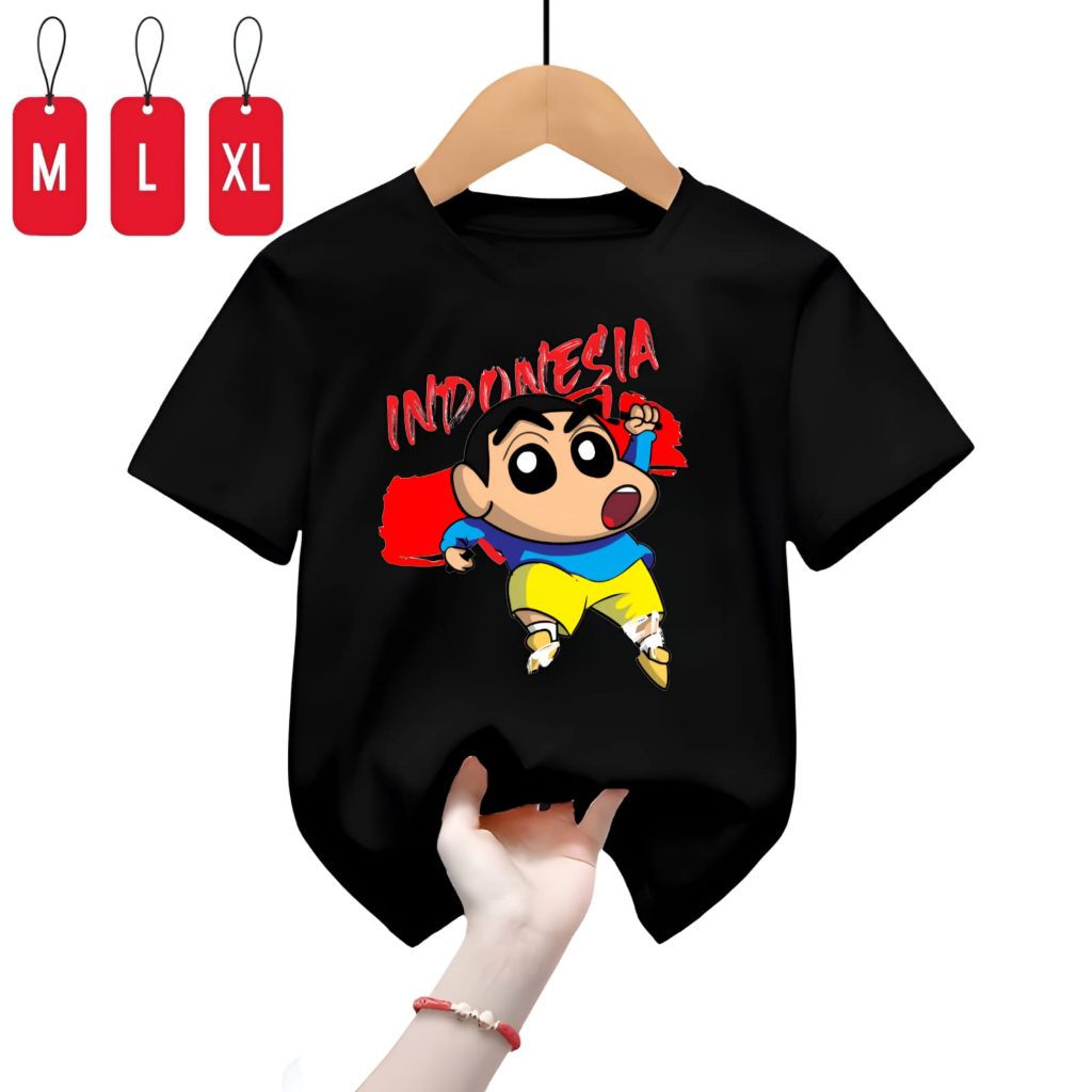 Kaos Baju Anak Anak Sincan Indonesia M,L,XL