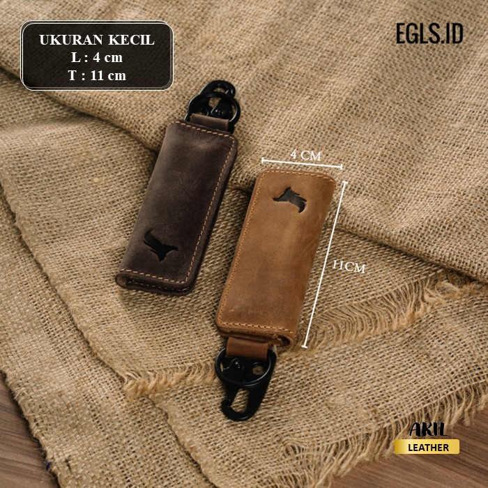 Dompet Stnk Gantungan Kunci Mobil Motor Egls Arya Key Leather Wallet Bahan 100% Kulit Sapi Asli Original Premium Snaphock Snaplock Militery