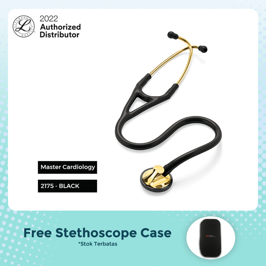 3M Littmann Master Cardiology Stethoscope / Stetoskop - BLACK / BRASS - 2175