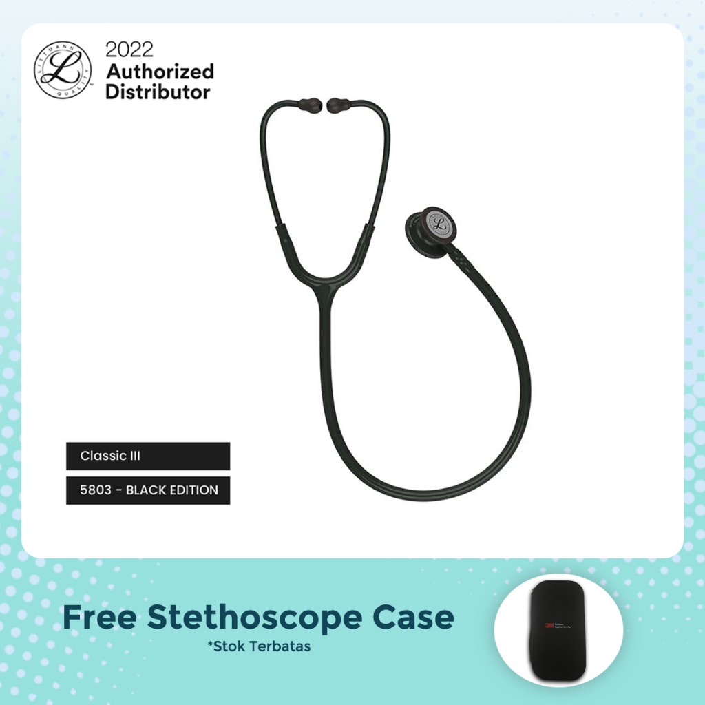 3M Littmann Classic III Stethoscope / Stetoskop Dewasa - BLACK EDITION - 5803