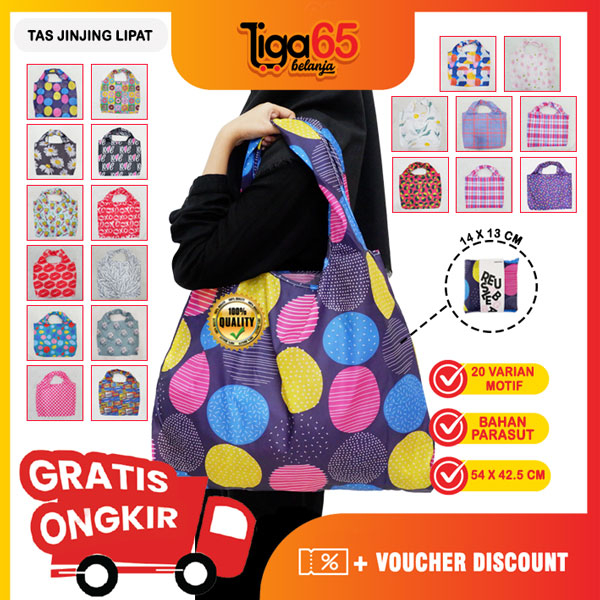 365 BAG #40880 Tas Tangan / Ecobag / Tas Lipat / Tas Jinjing Lipat Estetik Bahan Parasut Premium