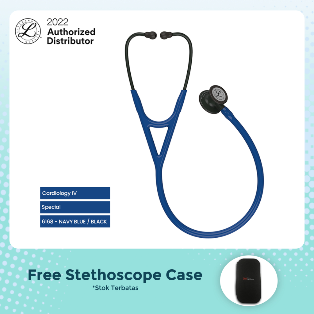 3M Littmann Cardiology IV Stethoscope / Stetoskop - NAVY BLUE / BLACK - 6168