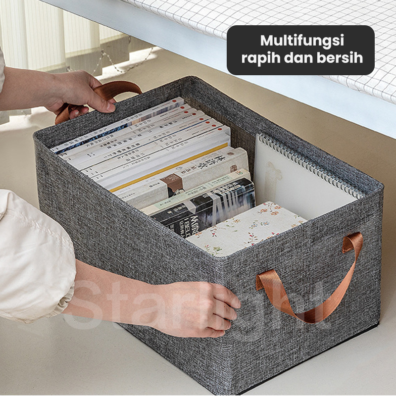 Starlight Tempat Penyimpanan Baju Tas Foldable Storage Box Clothing Organizer Keranjang Penyimpanan Lipat Persegi Box Baju Selimut Lipat Serbaguna Organizer Lemari Pakaian HSB228