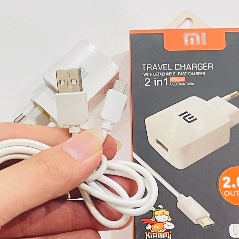 Charger Xiaomi USB to Micro Traver Charger 2in1 Output 2.0A