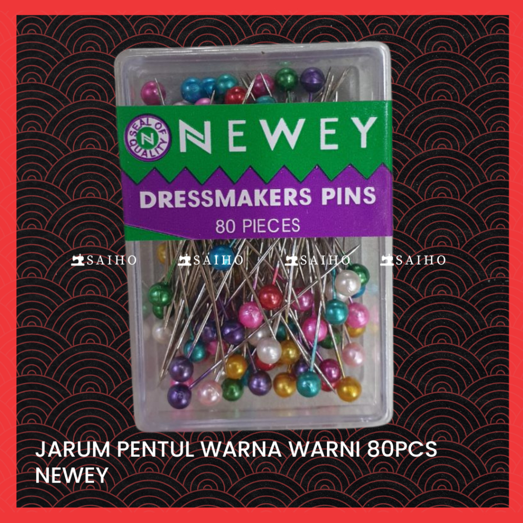 [NEWEY] Jarum Pentul Newey / Dressmakers Pins isi 80 PCS Warna Warni