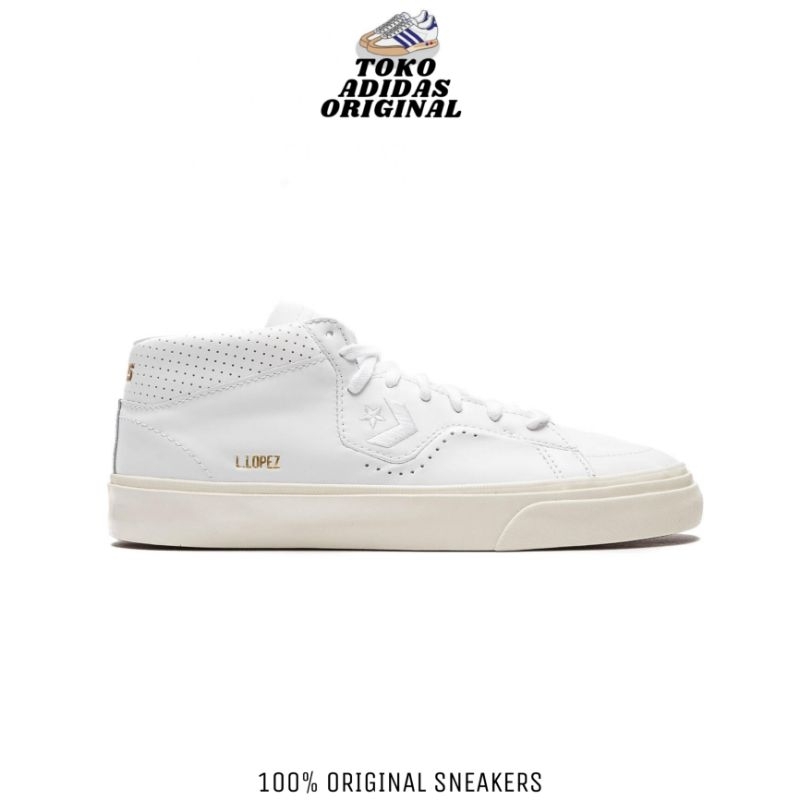 SEPATU CONVERSE LOUIE LOPEZ PRO MID LEATHER FULL WHITE ORIGINAL RESMI