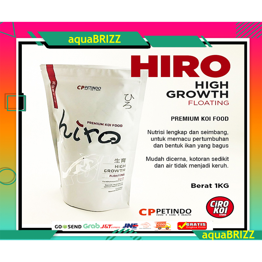 Makanan pelet pakan ikan koi HIRO COLOUR EXPERT &amp; HIGH GROWTH FRESHPACK 1 KG premium koi fish food