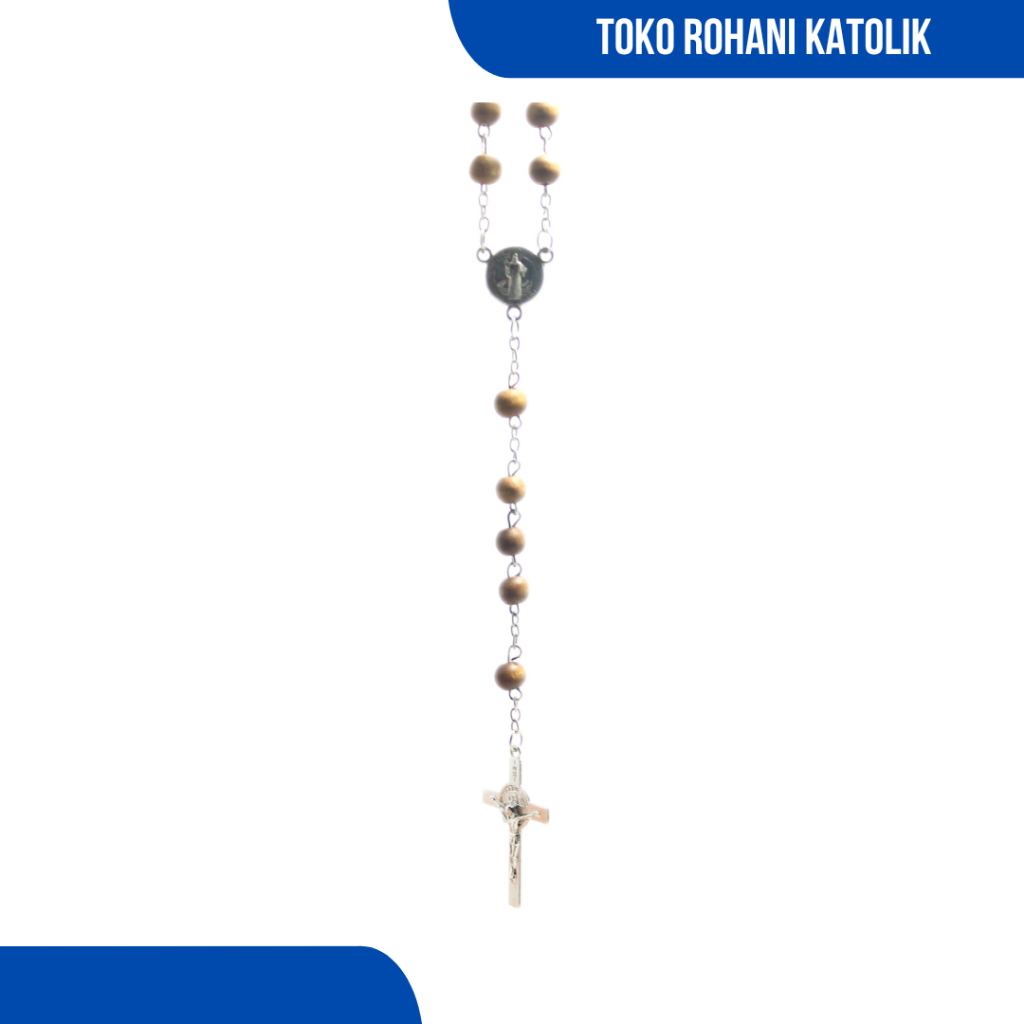 ROSARIO KAYU WANGI (IMPOR) / ROSARIO KALUNG / KALUNG ROSARIO KATOLIK / KONTAS / KALUNG WANITA / KALUNG PRIA