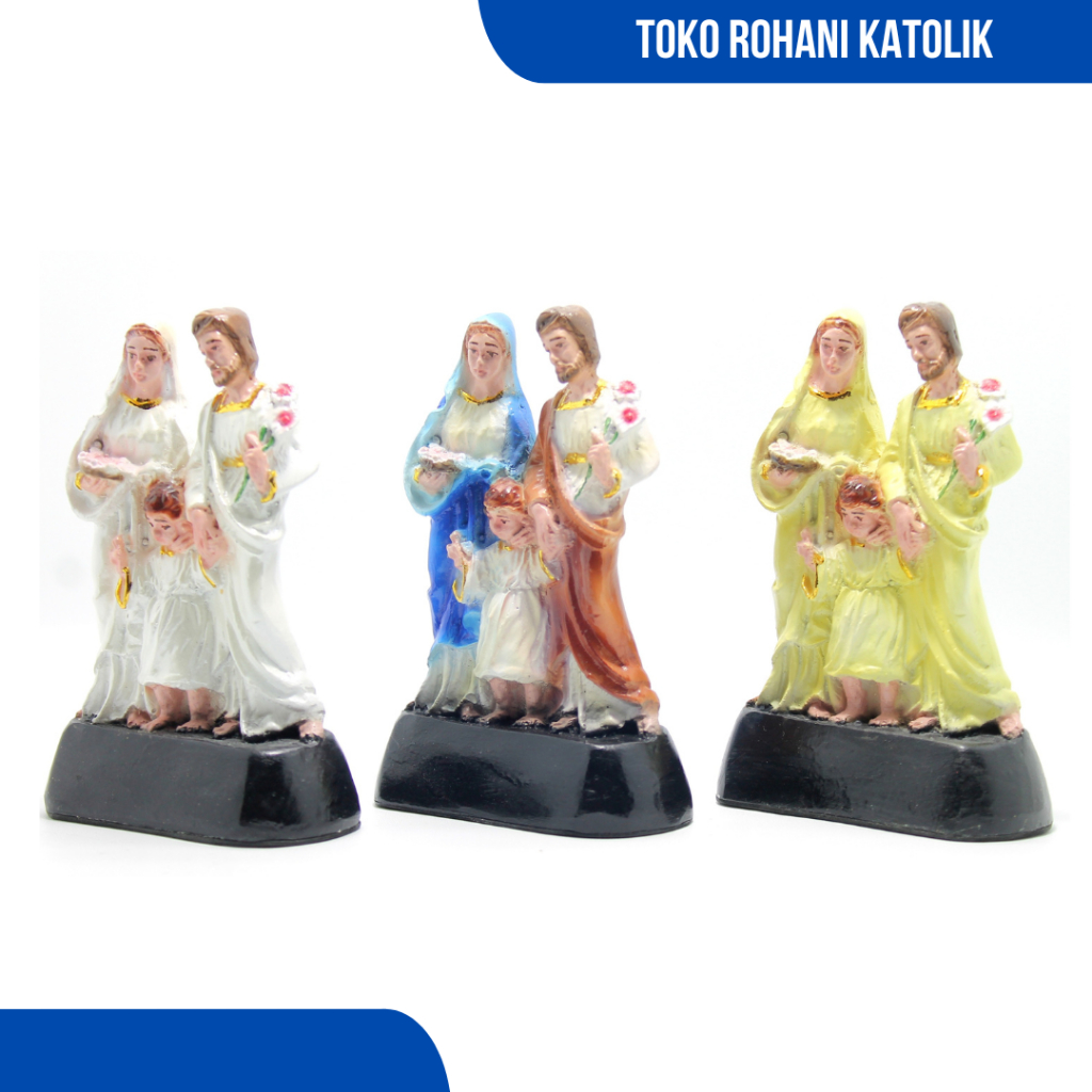 PATUNG KELEUARGA KUDUS BERDIRI 13 CM / PATUNG YESUS MARIA YOSEP / PATUNG KELUARGA KATOLIK