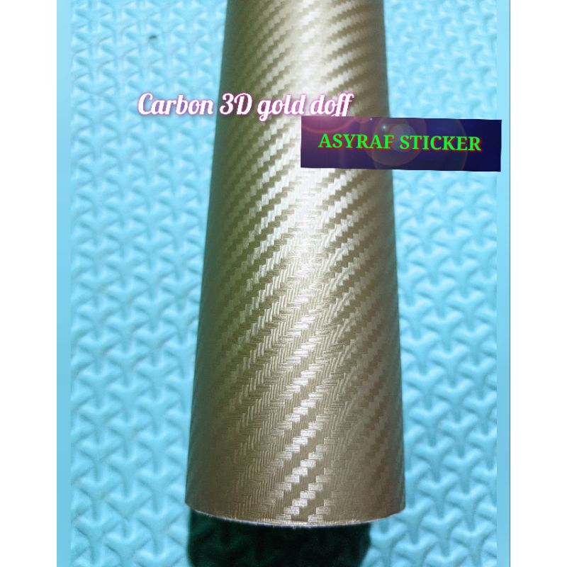 SKOTLET STIKER MOTOR CARBON 3D WARNA GOLD DOFF