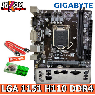 Paket Mobo H110 LGA 1151 DDR4 Plus Processor i3 6100 Fan intel
