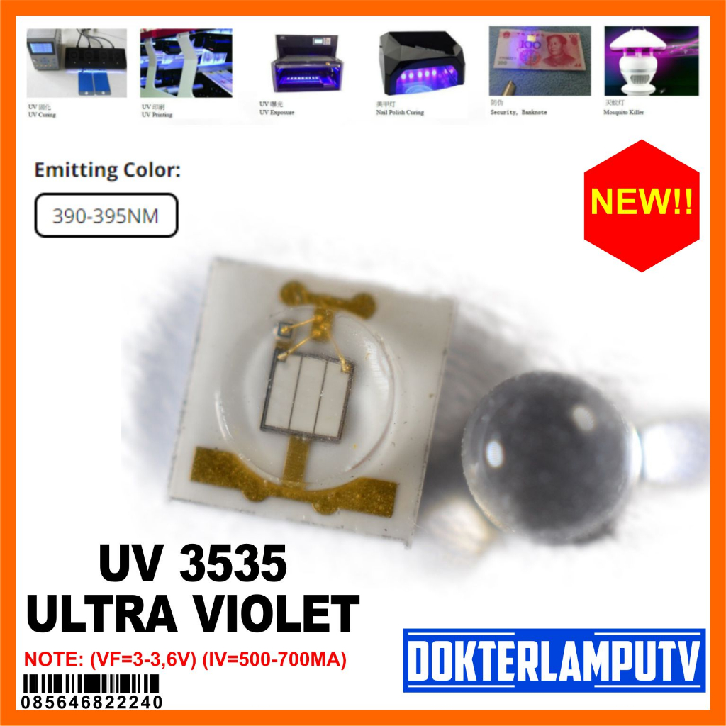 LED UV ULTRA VIOLET 3535 UNTUK BERBAGAI MACAM FUNGSI DIY PROYEKTOR PROJEK