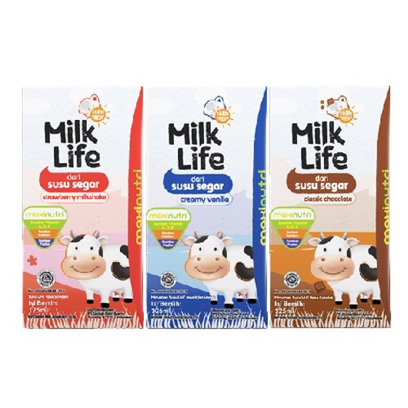 

(KHUSUS GOJEK GRAB) Milk Life 1 Karton Dus isi 40pcs @115ml Susu UHT All Variant Cokelat Stroberi Vanilla, Coklat Strawberry Vanila