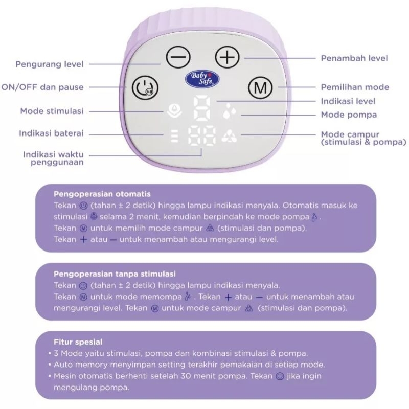 Babysafe Wearable Pump BPE03/Pompa Asi Elektrik