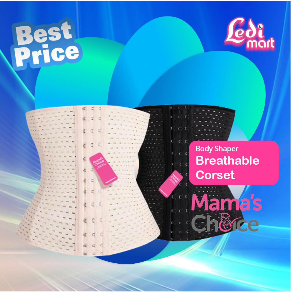 ORIGINAL Mama's Choice Body Shaper Breathable Corset / Korset Pelangsing / Stagen Pasca Melahirkan / LEDIMART