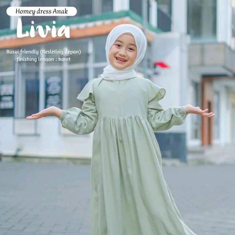 Gamis Anak Perempuan Kekinian Livia Dress Gamis Model Terbaru 2023