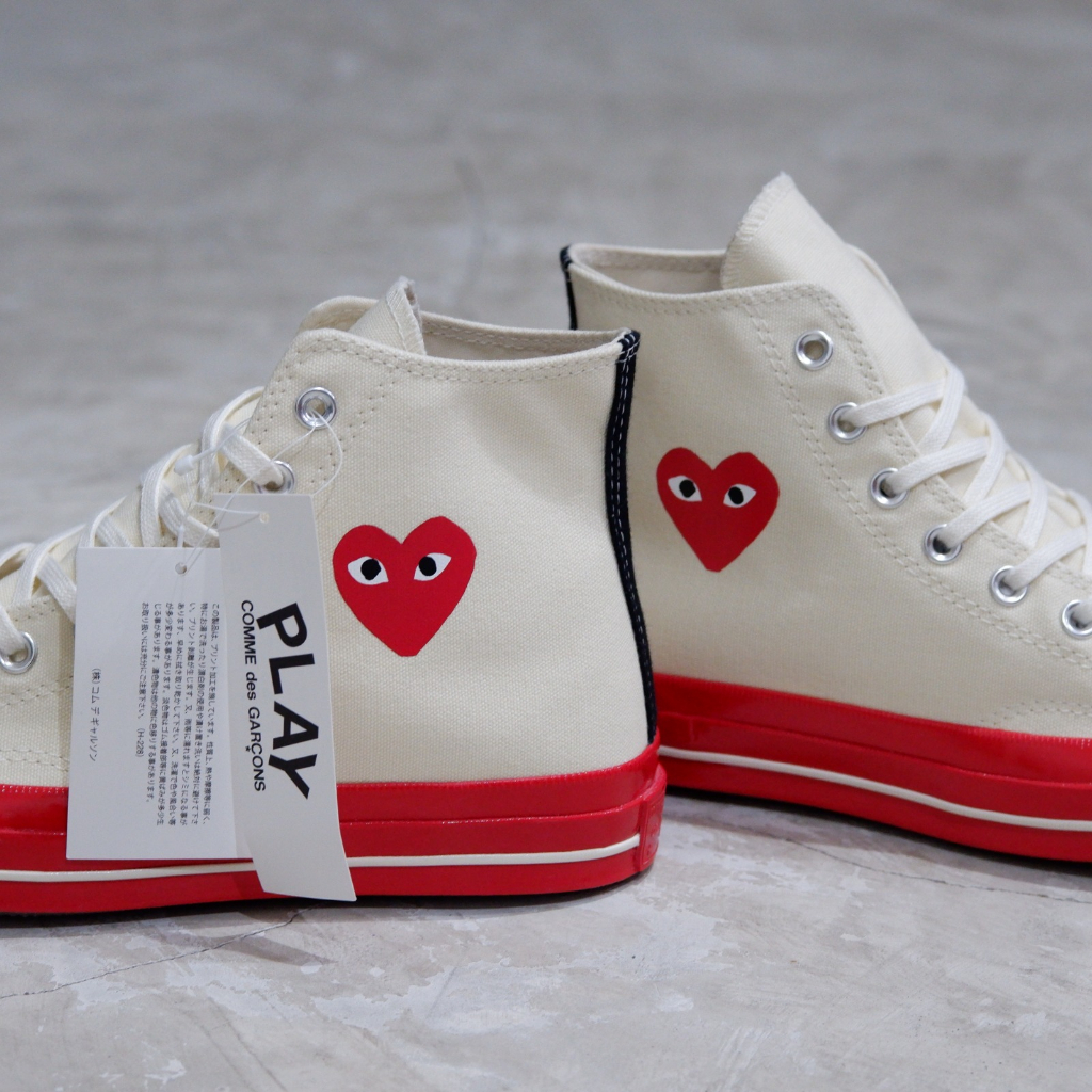 CONVERSE CHUCK TAYLOR 1970S HI X CDG WHITE RED CT 70 CT 70S