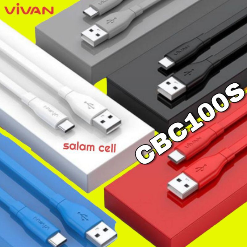 Kabel Data Type-C VIVAN CBCS100S 2,4A 100cm Original Garansi Resmi