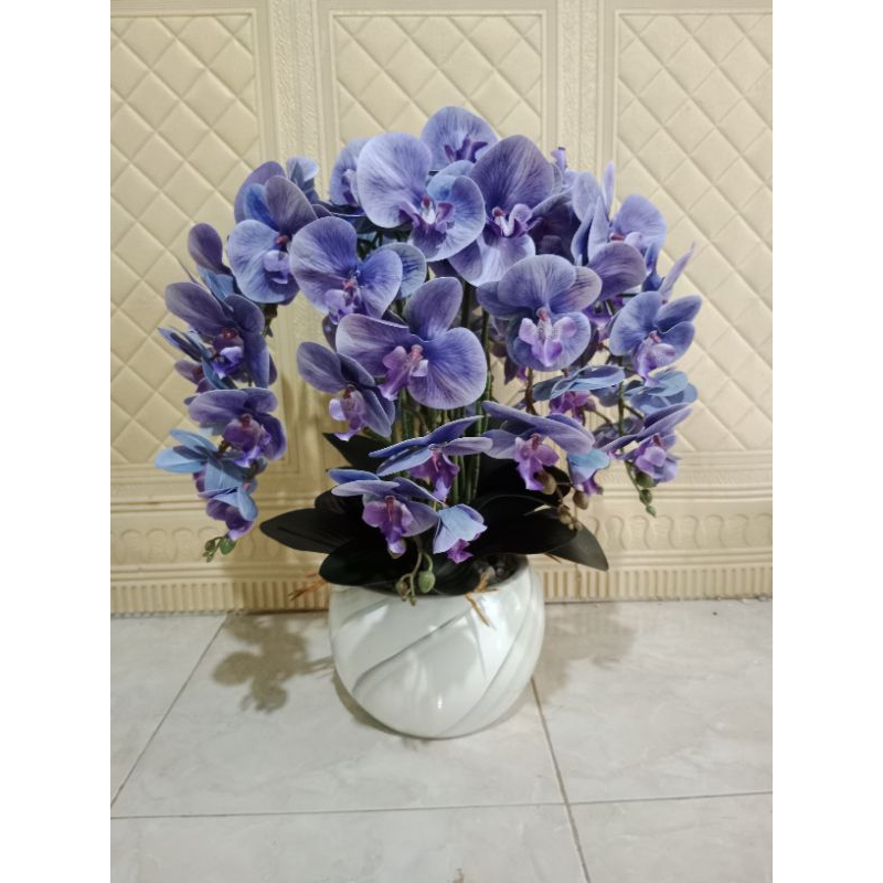 bunga anggrek latex k9 jumbo premium 10 tangkai