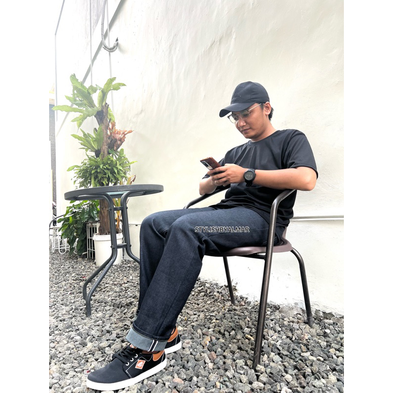 CELANA DENIM SELVEDGE ACCENT 15 OZ BLACK INDIGO